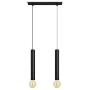 Tuba Straight Bar Pendant Ceiling Light Black 40cm