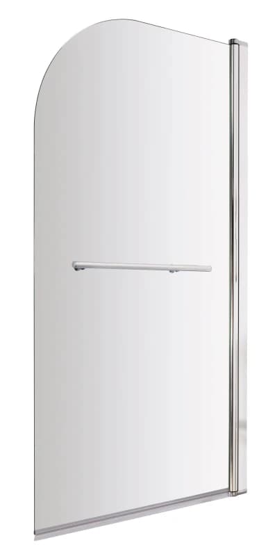 Balterley 6mm Toughened Safety Glass Reversible Bath Screen with Towel Rail Silver unisex