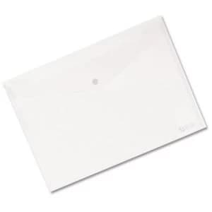 Seco Heavy Duty Polypropylene Wallet A4 Clear Popper-seal Oxo-biodegradable Pack of 5