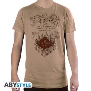 Harry Potter - Marauder'S Map Mens Large T-Shirt - Sand