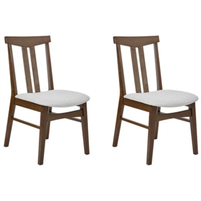 Beliani Set Of 2 Dining Chairs Avalon Wood Light Grey