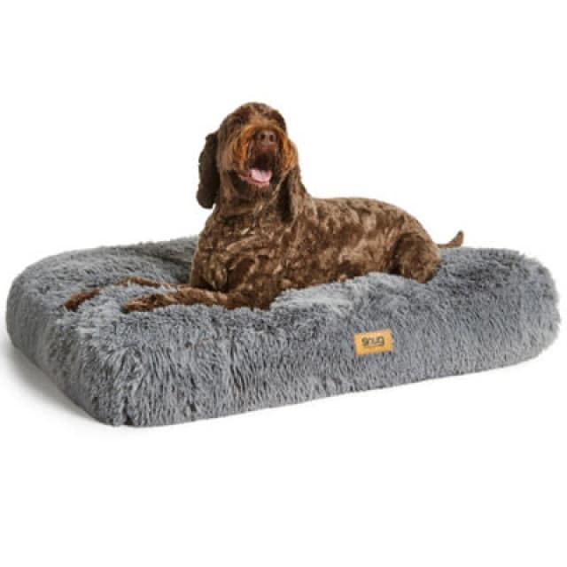 Snug Snug Super Fluffy Grey Pet Bed-Large