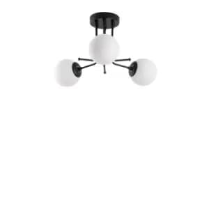 Model 12 Deco 3-light Ceiling Lamp Black