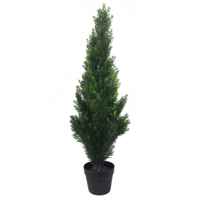 Leaf 90cm UV Artificial Cedar Cypress Topiary UV Resistant Green unisex