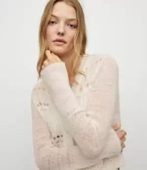 AllSaints Womens Cole Cardigan, Chalk White, Size: M