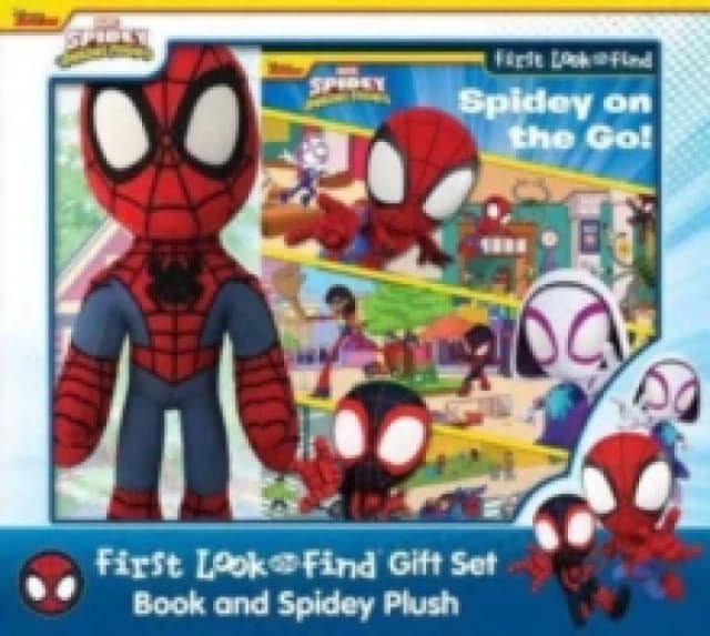 Disney Junior Marvel Spidey and His Amazing Friends: Spidey on the Go! First Look and Find Book Box and Plush Gift Set Hardback