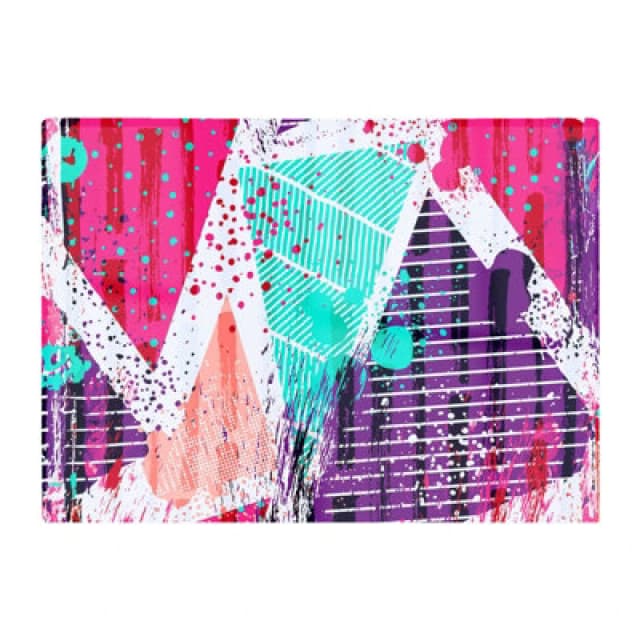 Warren Reed Designer Shabby Geometric Pattern Glass Chopping Board