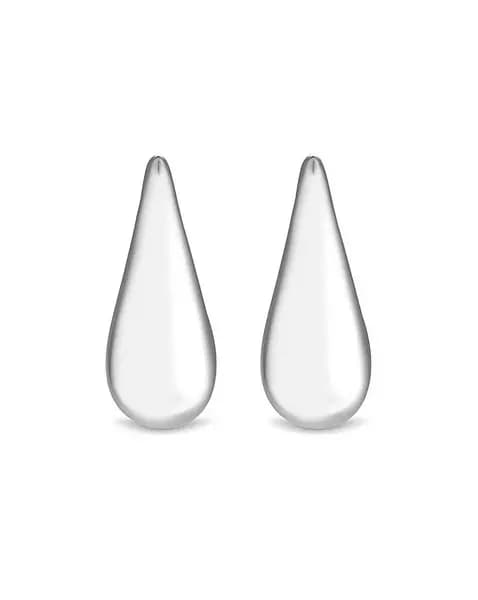Recycled Sterling Silver Plated Teardrop Earrings - Gift Pouch