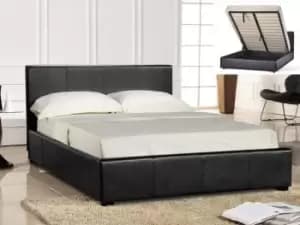 LPD Prado 5ft King Size Black Upholstered Faux Leather Ottoman Bed Frame