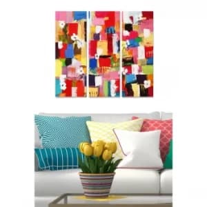 MDF2956111 Multicolor Decorative MDF Painting (3 Pieces)