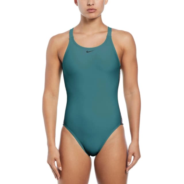 Nike Fusion Logo Tape Fastback Swimsuit Womens Dusty Cactus female 10 (S)