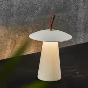 Ara Outdoor Patio Terrace Aluminium Battery Powered Dimmable LED Light in White (H) 29.2cm