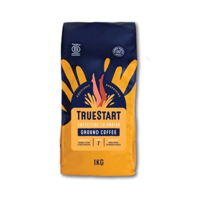 TrueStart TrueStart Coffee Energising Colombian Ground Coffee (Pack 1kg) - HBECGR1KG HBECGR1KG