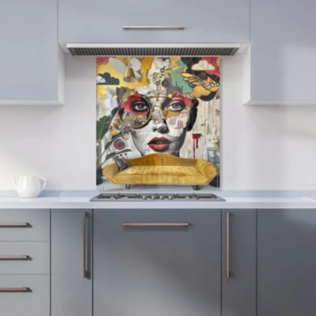 Warren Reed - Designer Abstract Pink White Tea Towel Pink Unisex