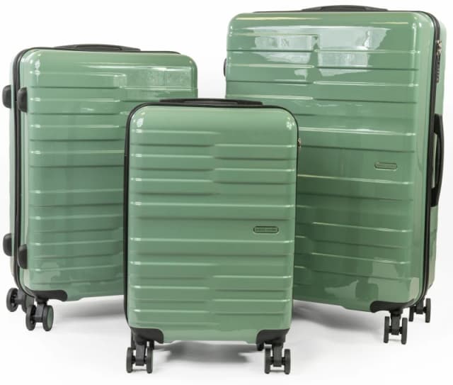Pierre Cardin Provence Lightweight Hardshell Luggage SET 8 Wheeled Suitcase TSA Lock in Green Size: 3 Pack Green Unisex 3 Pack