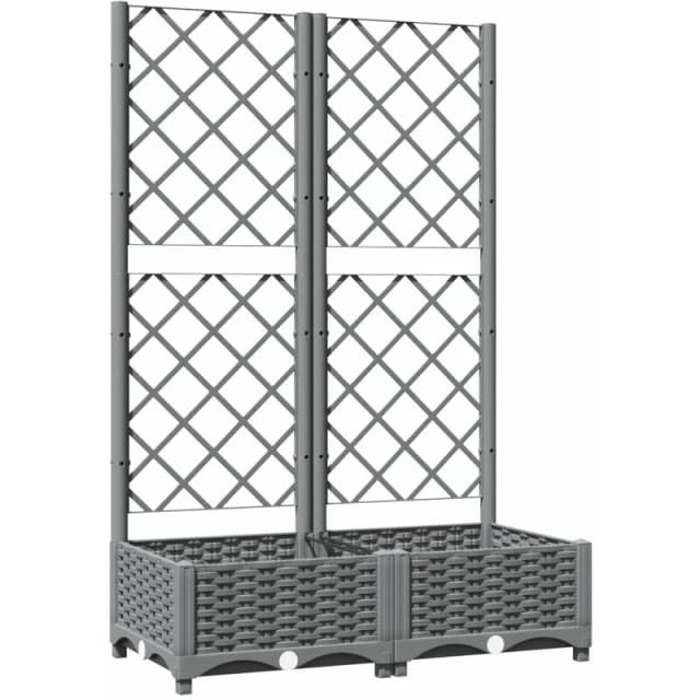 VIDAXL Garden Planter with Trellis Light Grey 80x40x121.5cm pp Vidaxl 8720845671648