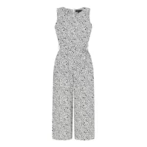 Mela London White Animal Print Culotte Jumpsuit - White