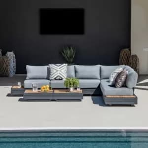 Harbour Lifestyle Panama Luxury Outdoor Corner Group Set - Washed Grey