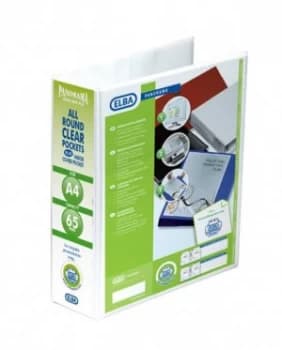 Elba Panorama Pres Laf File A4 70mm Wht - 5 Pack