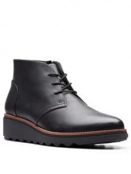 Clarks Sharon Hop Wedge Boots - Black