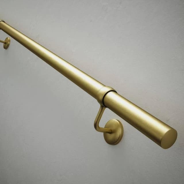 Forgeworks Satin Brass Premium Modern Easy Install Indoor Stair Handrail Kit 3.6m in Gold Gold Unisex