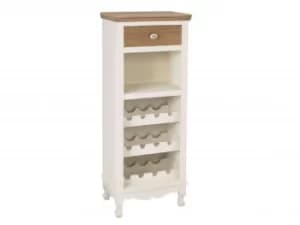 LPD Juliette Cream and Oak 1 Drawer Wine Cabinet Assembled