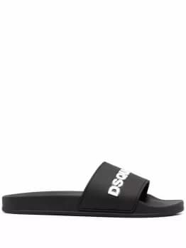 DSQUARED2 Embossed Logo Sliders Black