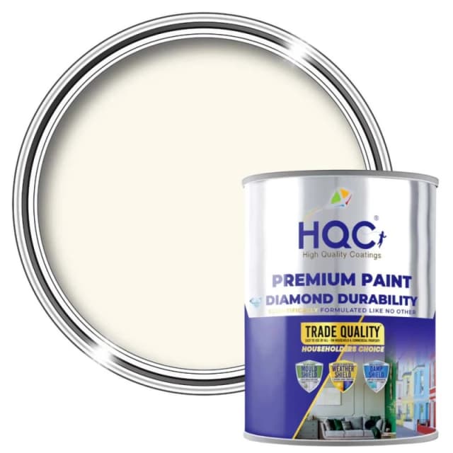 HQC PAINTS Barn Paint - 20L - Best Exterior Wood Paint for Barns, Fences & Gates in Ivory Ivory Unisex 20L