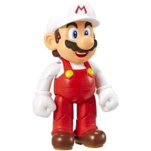 Fire Mario With Fire Flower (Super Mario) World Of Nintendo 4" Action Figure