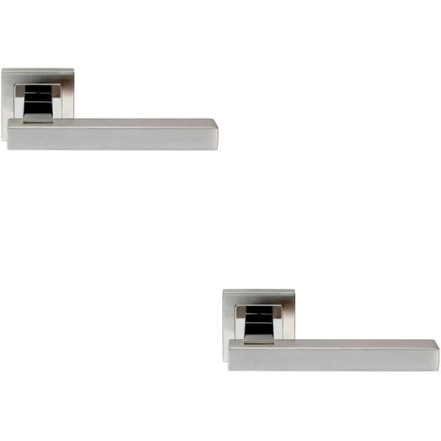 Loops 2x PAIR Square Cut Straight Bar Handle Concealed Fix Polished & Satin Steel Metallics