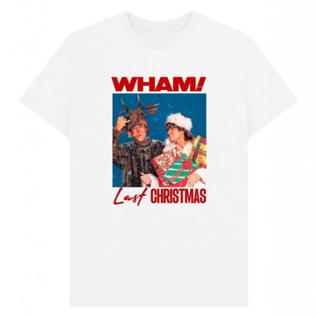 Wham Mens Last Christmas Graphic T-Shirt in White Size: Small White Male S