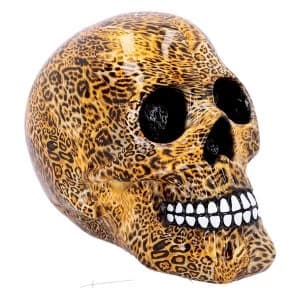 Wild Leopard Print Skull Ornament