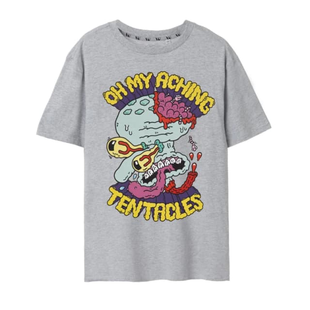 Spongebob Squarepants Short Sleeved T-Shirt Grey male