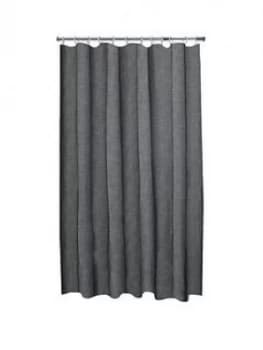 Aqualona Grey Slub Shower Curtain