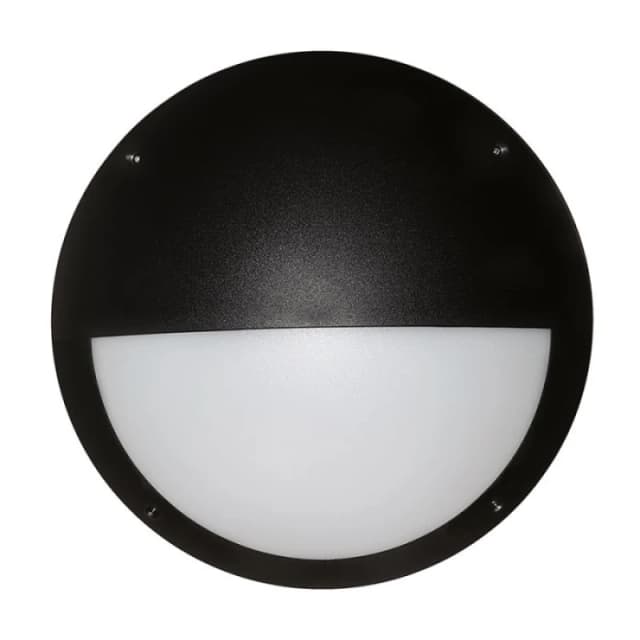 Eterna 12W Eyelid Diffuser LED Amenity Ceiling/Wall Light + MW Sensor - Black SHEYEMWBK
