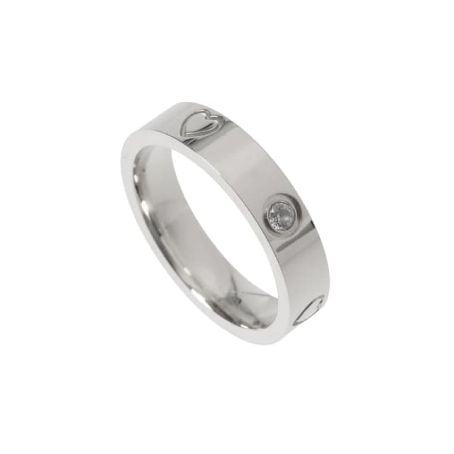 Miso Motif Stainless Steel Ring - Silver Silver S