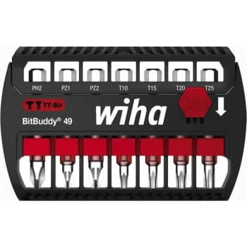 8 Piece Phillips Pozidriv Torx Ty Bit Set Bitbuddy 49mm - Wiha