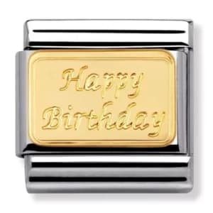 Nomination CLASSIC Gold Engraved Signs Happy Birthday Charm 030121/09