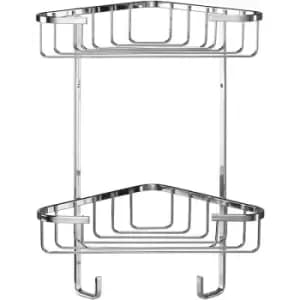 Rust Free Medium Two Tier Corner Storage Basket Caddy - Croydex
