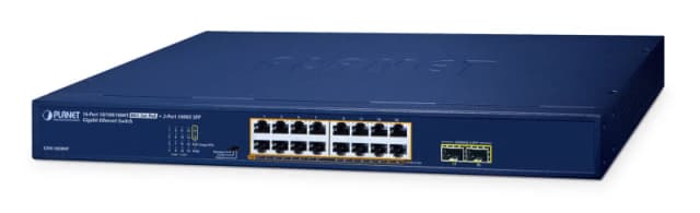 Cablenet PLANET GSW-1820HP network switch Unmanaged Gigabit Ethernet (10/100/1000) Power over Ethernet (PoE) 1U Blue GSW1820HP