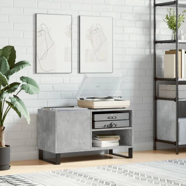 VIDAXL Record Cabinet Concrete Grey 85x38x48cm Engineered Wood Vidaxl 8720845877231
