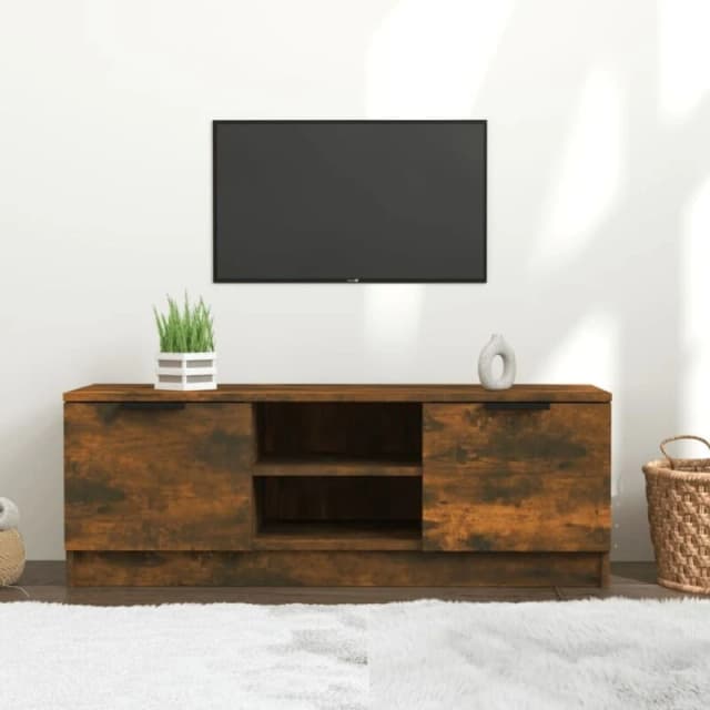VIDAXL TV Cabinet Smoked Oak 102x35x36.5cm Engineered Wood Vidaxl 8720286968437