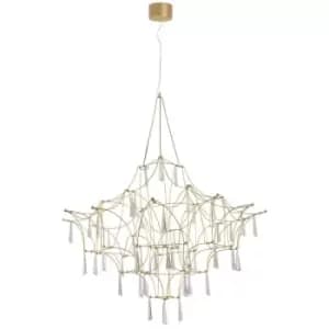 Merano - Akron Pendant Ceiling Light Clear Crystal, Gold Metal LED 20W 2000Lm 3000K