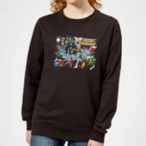 Justice League Crisis On Infinite Earths Cover Womens Sweatshirt - Black - 5XL
