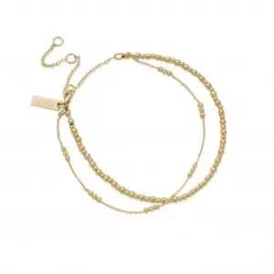 Gold Mini Cute Triple Bobble Chain Anklet GANMCTBB