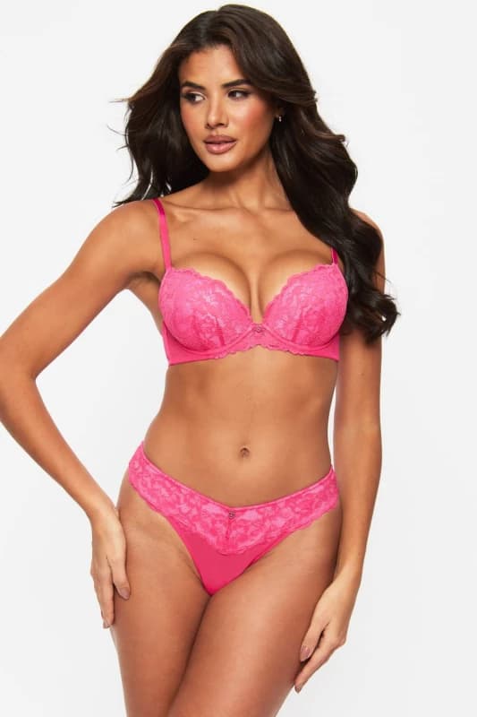 Ann Summers Womens Sexy Lace Thong in Dark Pink Size: 8 Dark Pink Female 8