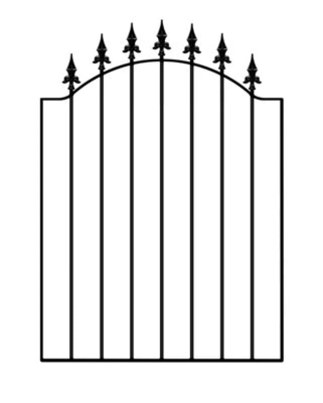 Burbage Iron Craft Saxa Spear Top Low Bow Metal Garden Gate 880mm Gap X 1076mm High Wasb