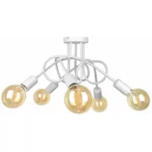 Keter Rumba Multi Arm Semi Flush Ceiling Light White, 50cm, 5x E27