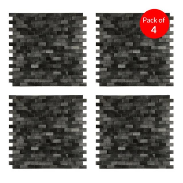 Ener-J Urban Alloy Pattern Peel And Stick Aluminum Tile Size:300 X 300 X 4mm (Pack Of 4)