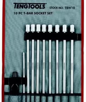 Teng Tools TBW10 10 Piece 3/8" Drive T-Bar Socket Set 7-19mm